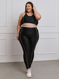 Conjunto Fitness Brilhoso Legging + Top S/bojo Plus Size