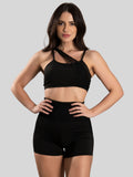 KIT 2 Conjuntos fitness Detalhe em Tule (bermuda+top)