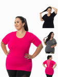 Kit 3 Blusas Detalhe em Tule Plus Size