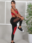 Conjunto Fitness Academia top Com bojo e calça com detalhe em Tule Cor Neon