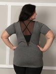 Blusa Detalhe em Tule Plus Size