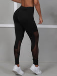 Calça Legging Fitness Detalhe Em Tule