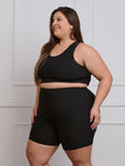 Conjunto Canelado Fitness Plus Size Bermuda + top