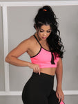 Top Rosa Fitness com Detalhe em Tela