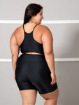 Conjunto Fitness Brilhoso  (Bermuda + Top S/Bojo) Plus Size