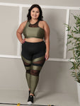 Conjunto Legging Detalhe em Tule + Top C/bojo Plus Size