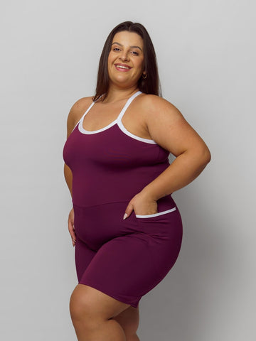 Macaquinho Fitness Com Bolso Plus Size