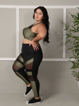 Conjunto Legging Detalhe em Tule + Top C/bojo Plus Size