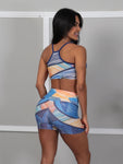 Conjunto fitness estampa sublimada (top+bermuda)