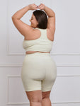 Conjunto Canelado Fitness Plus Size Bermuda + top