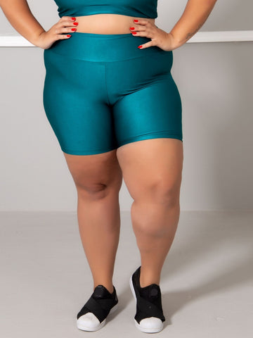 Bermuda Fitness Brilhoso Plus Size
