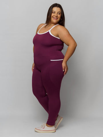 Macacão Fitness Com Bolso Plus Size