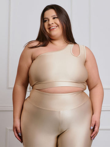 Top Brilhoso Feminino Fitness S/bojo  Plus size