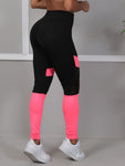 Calça Legging Detalhe em Tela Neon
