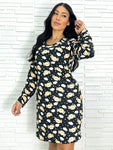 Camisola De Manga Comprida Estampada Feminina