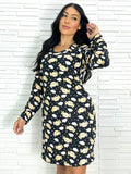 Camisola De Manga Comprida Estampada Feminina