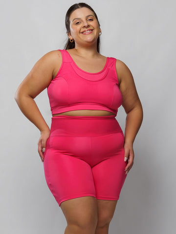 Conjunto Fitness Bermuda+ Top S/bojo Plus Size