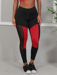 Calça Legging Preta com Detalhe Neon com Tule