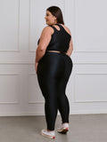 Conjunto Fitness Brilhoso Legging + Top S/bojo Plus Size