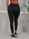 Calça Legging Preta com Detalhe Neon com Tule
