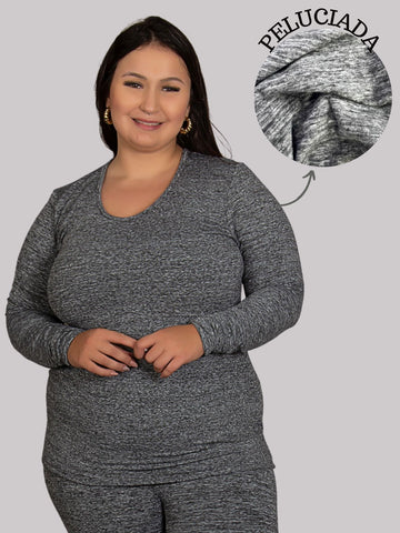 Blusa Plus Size Térmica Flanelada Inverno