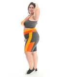 Conjunto Fitness Trilobal (Bermuda + Top C/Bojo) Plus Size