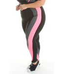 Calça Legging Fitness Detalhe Neon Plus Size