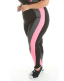 Calça Legging Fitness Detalhe Neon Plus Size