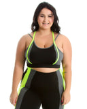 Top Fitness Detalhe Em Neon Plus Size