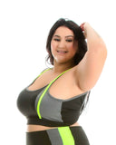 Top Fitness Detalhe Em Neon Plus Size