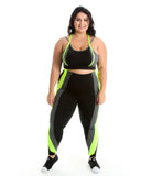 Conjunto Detalhe Em Neon (Calça + Top C/Bojo) Plus Size