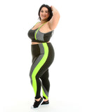 Conjunto Detalhe Em Neon (Calça + Top C/Bojo) Plus Size