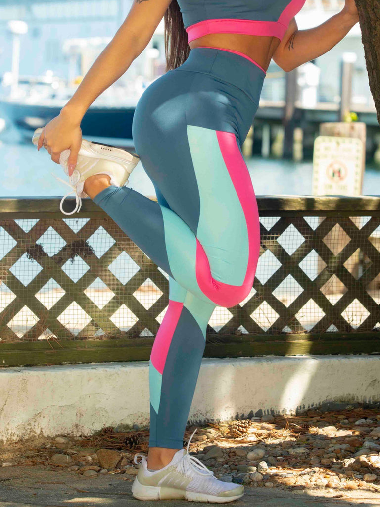 Calça Legging Fitness Detalhe Colorido – Galvic Fitness
