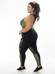 Conjunto Legging Detalhe em Tule + Top C/bojo Plus Size