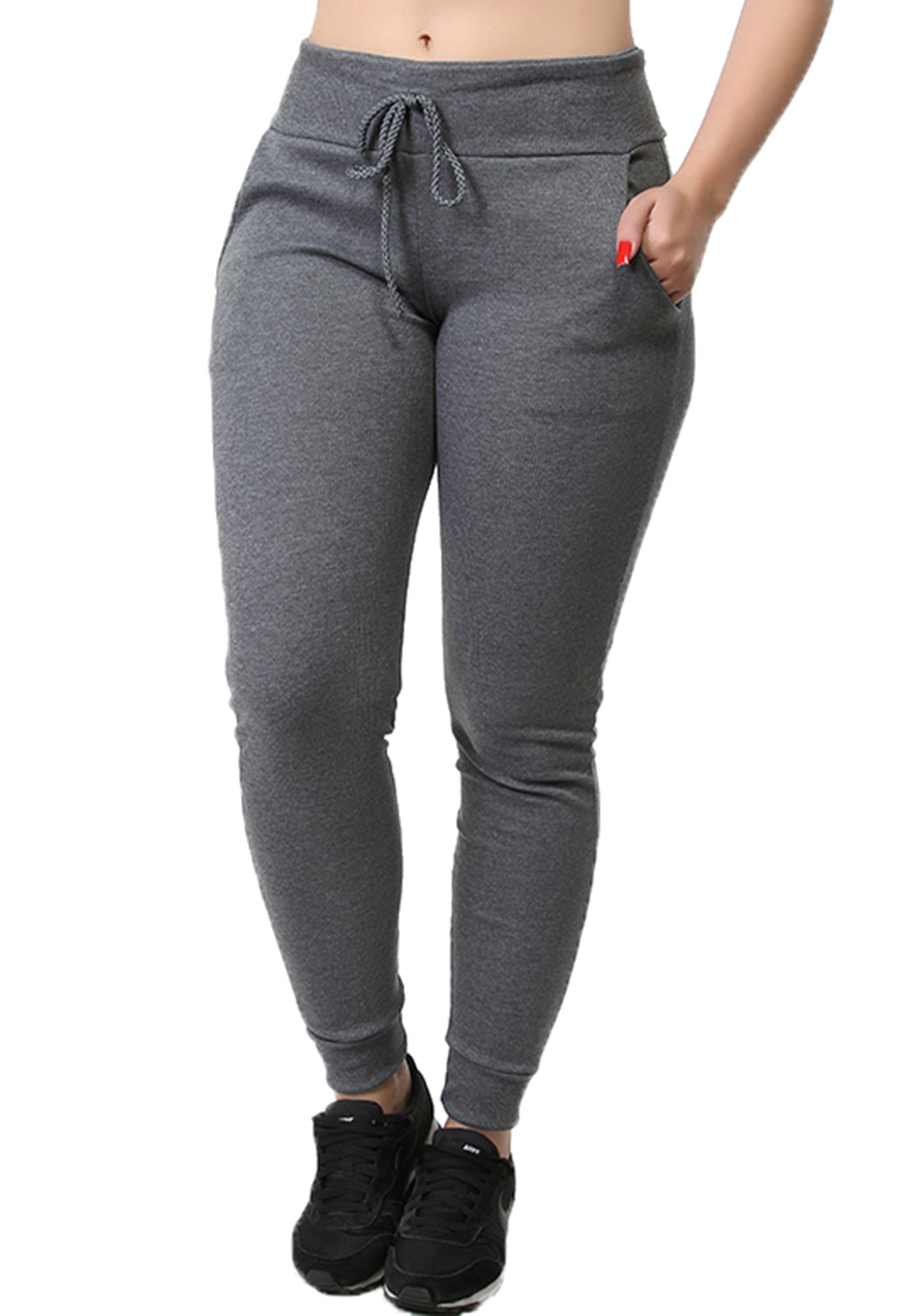 Calça Legging Moletinho Ribana Fitness Cinza Chumbo (4089259065389)
