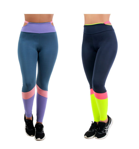 KIT 3 Calças Legging Com Detalhe vazado nas laterais