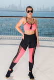 Conjunto Fitness top Com bojo e calça com detalhe em Tule Cor Neon (6000029008023)