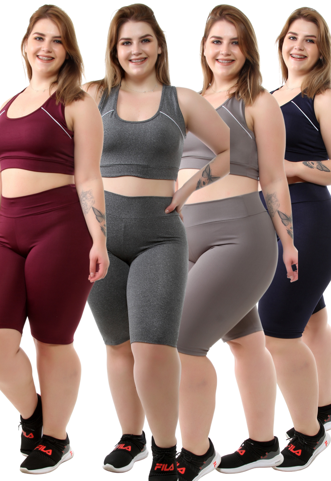 Kit 2 Conjunto Bermuda + Top  Plus Size (6941898571927)