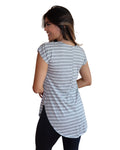 Blusa Listrada Barra Arredondada Tapa BumBum Fitness