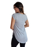 Blusa Listrada Barra Arredondada Tapa BumBum Fitness