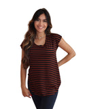 Blusa Listrada Barra Arredondada Tapa BumBum Fitness