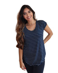 Blusa Listrada Barra Arredondada Tapa BumBum Fitness