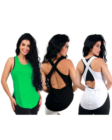 KIT 3 Blusas Trançada Tapa BumBum Fitness