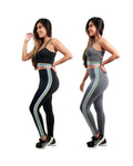 KIT 2 Conjunto Fitness Com Elástico Lateral (calça+top)