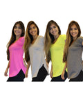 Kit 6 Blusas barra arredondada Tapa BumBum Fitness