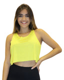 KIT 3 Cropped Regata Corte a Fio Feminina Fitness