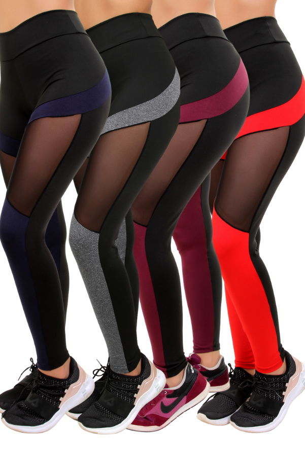 Kit 6 Calças Legging Detalhe em Tule (6919270760599)