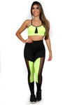 Conjunto Fitness top Com bojo e calça com detalhe em Tule Cor Neon (4671549997101)
