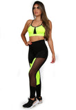 Conjunto Fitness top Com bojo e calça com detalhe em Tule Cor Neon (4671549997101)