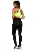 Calça Legging Preta com Detalhe Neon com Tule (6912043483287)